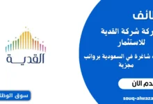 وظائف شركة القدية للاستثمار بالسعودية