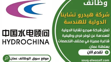وظائف شركة هيدرو تشاينا الدولية للهندسة في عمان