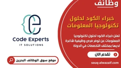 وظائف خبراء الكود لحلول تكنولوجيا المعلومات في البحرين