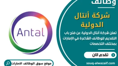 وظائف شركة أنتال الدولية في الامارات