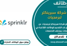 وظائف شركة سبرينكلر لبرمجيات في الامارات