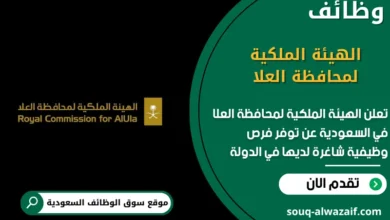 وظائف الهيئة الملكية لمحافظة العلا في السعودية