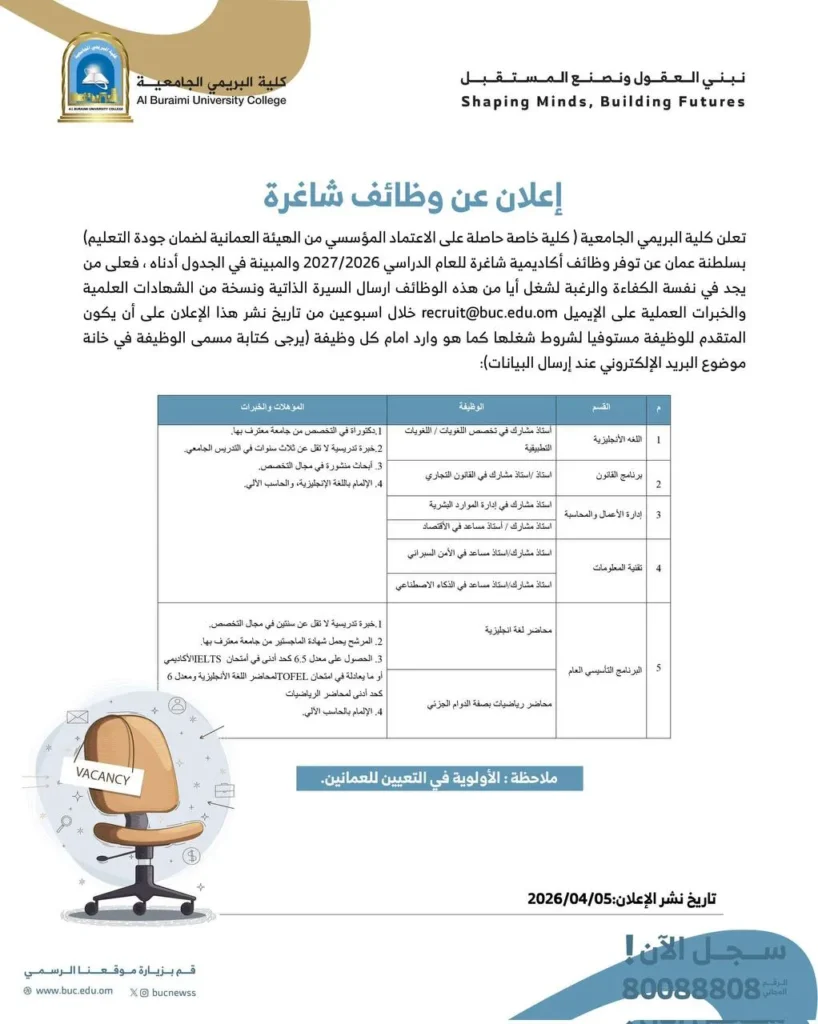 وظائف الصحف العمانية اليوم 17-04-2026 للمواطنين والاجانب