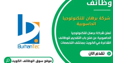 وظائف شركة برهان للتكنولوجيا الحاسوبية في الكويت