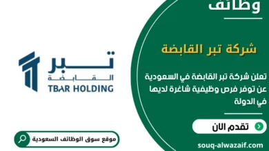 فرص عمل شركة تبر القابضة في السعودية