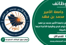فرص عمل جامعة الأمير محمد بن فهد في السعودية