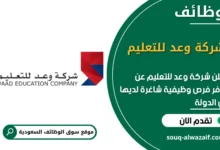 فرص عمل شركة وعد للتعليم في السعودية