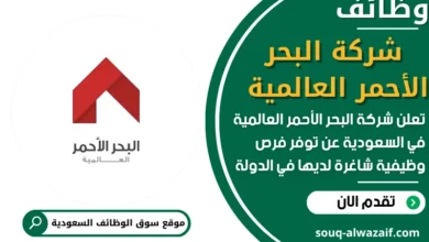 وظائف فرص عمل البحر الأحمر العالمية في السعودية