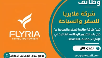 فرص عمل شركة فلايريا للسفر والسياحة في الامارات